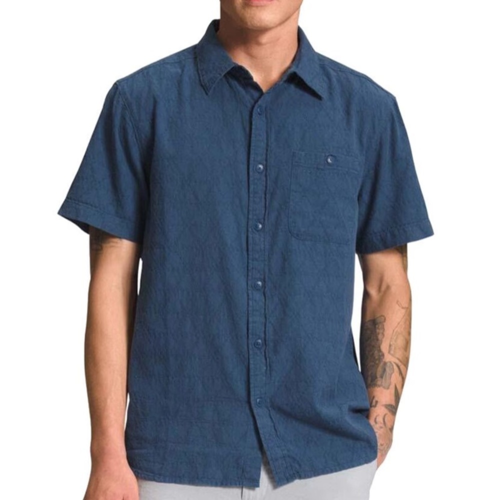 NWT The North Face Shady Blue Loghill Jacquard Shirt